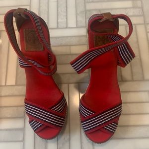Tory Burch wedge sandals size 9